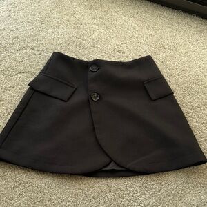 Black Buttoned Mini Skirt